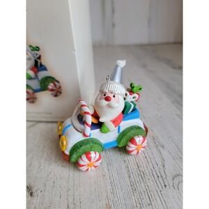 Hallmark glitter Santa's sweet ride ornament Xmas light attachment‎